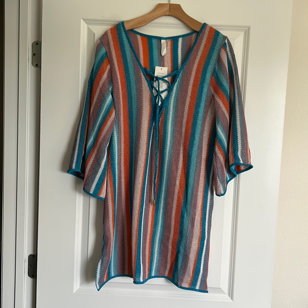 TRUEBCOLOUR BY LA MODA SWIM COVER UP DRESS TOP SIZE S/M NWT